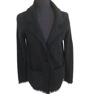 Armand Diradourian Womens Black Cashmere Sweater Jacket Small